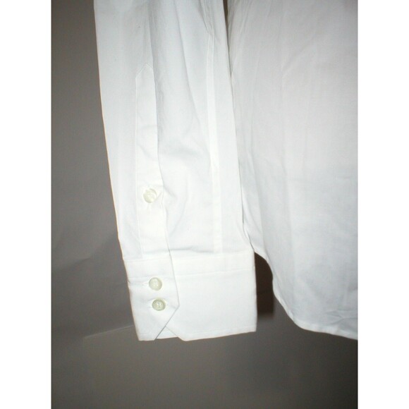 NWT New Womens L Designer PORT 57 White Top Blouse Button Down Dress Italy LS - Picture 8 of 11